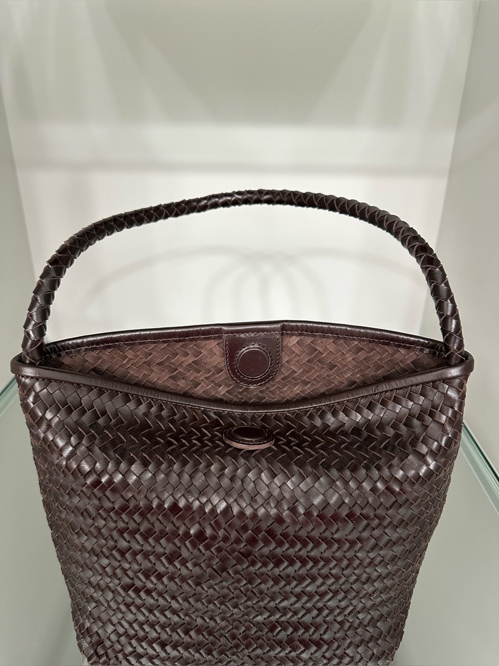 Madewell Dark Brown Woven Leather Shoulder Bag - Picture 10 of 10